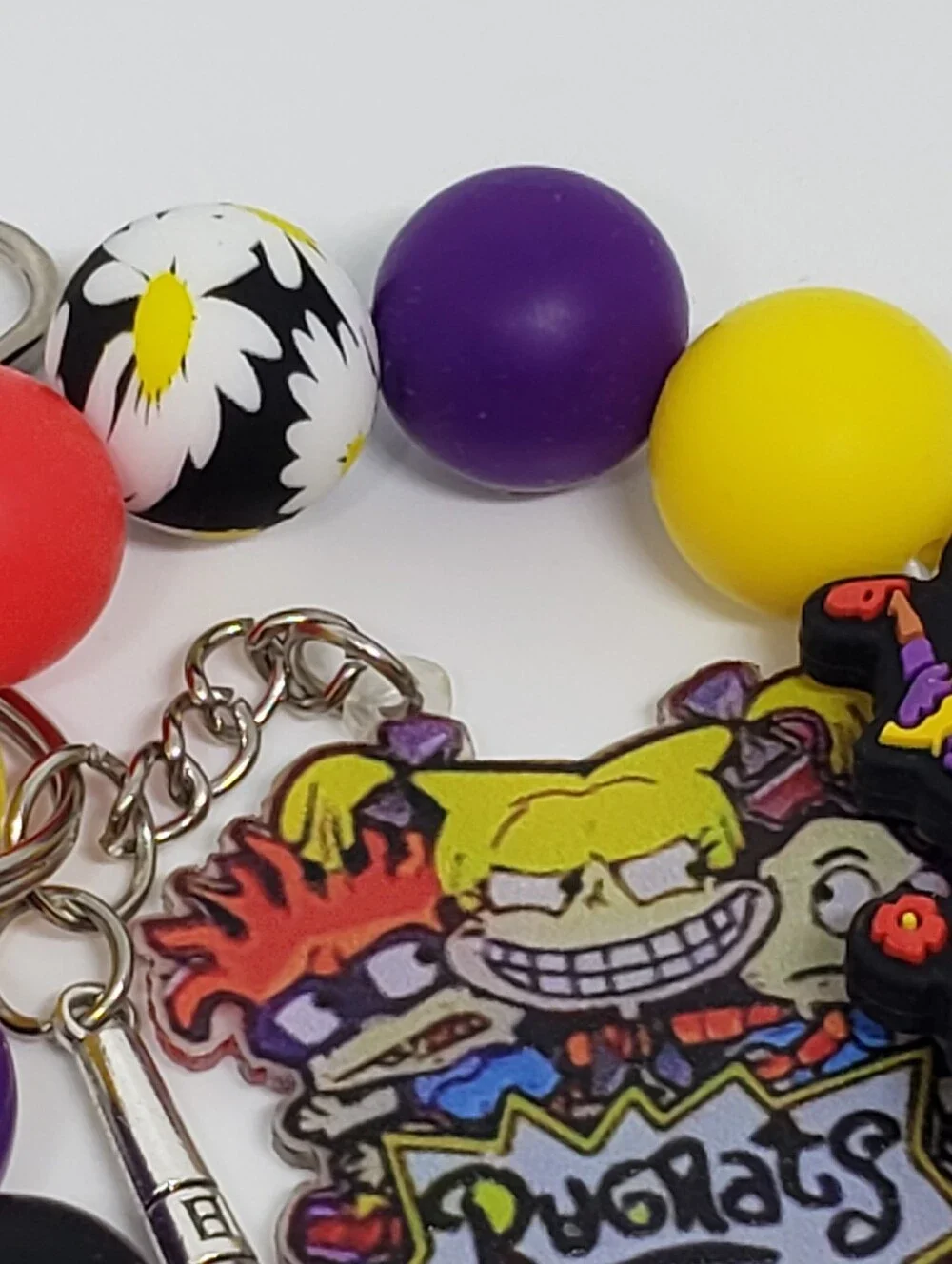 Handmade Rugrats Susie Carmichael Silicone Beaded Keychain Wristlet